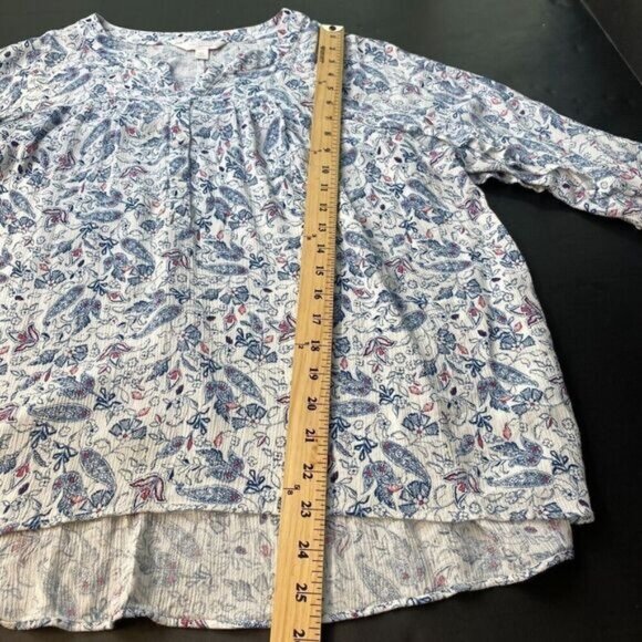 Lauren Conrad Womens Floral Button Up Ruffle  Blouse Top Size XL Multicolor Used - Picture 4 of 15